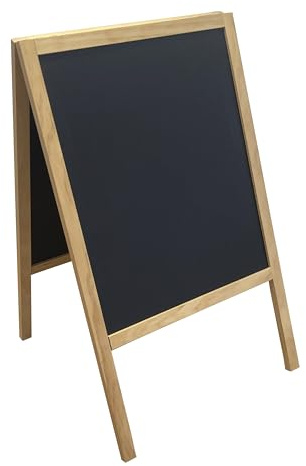 Exacompta - Ref. 81250D - 1 trottoarskylt på stativ 53 x 90 cm, svart tavla för krita eller kritpennor, hopfällbar, för inomhus- eller utomhusbruk - för reklam för café- och restaurangmenyer
