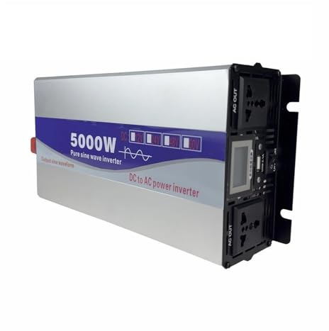 Inverter Potenza Inverter Solare 4000/5000W A Onda Sinusoidale Pura Potenza DC12V 24V A AC220V Tensione 50/60HZ Convertitore Caricabatterie USB Convertitore(48V,220V(50HZ) Uni,5KW)