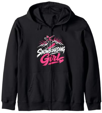 Snowboarder SNOWBOARDING GIRL Girls Children Snowboard Zip Hoodie