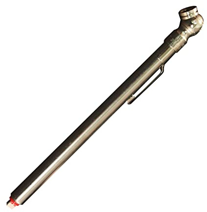 Milton S-925 Bleistift-Reifendruckprüfer für LKW, Wohnmobile und Fahrradreifen, Einzelkopf-Bohrfutter mit integriertem Deflatorventil, langlebiges beschichtetes Messing, Druck gemessen in PSI & kPa