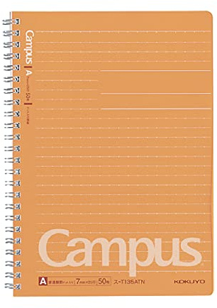 Kokuyo Campus Notizbuch, A5, liniert, Kunststoff, Spiralbindung, Orange
