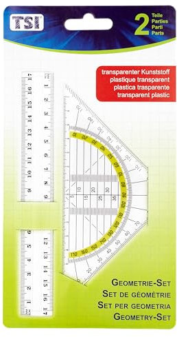 TSI Geometrie-Set (Lineal 17 cm und Geodreieck 16 cm), Art. Nr. 46303
