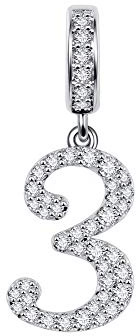 GNOCE Nummer Charme Nummer Thema Perle 925 Sterling Silber Anhänger Passend Armband Halskette Frauen Männer Mädchen Jungen Geschenke (Drei)