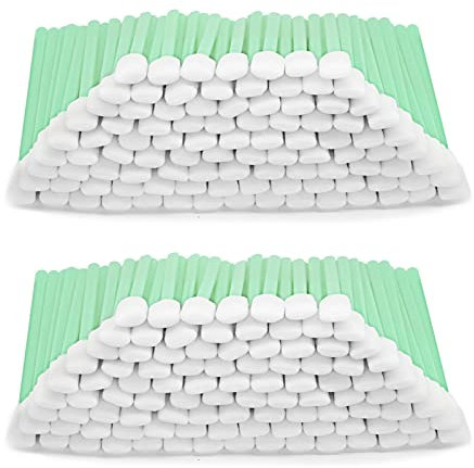 200 Stück Schaumreinigungstupfer, BVN Schaum Reinigung Stäbchen Schwamm Stäbchen für Tintenstrahldrucker, Druckkopf, Kamera, Optische Linse, Optische Ausrüstung, Grün