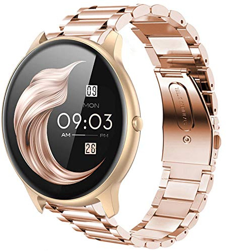 Giaogor Armband Kompatibel mit AGPTEK LW11, Classic Edelstahl Uhrenarmband für AGPTEK LW11 Smartwatch (Roségold)