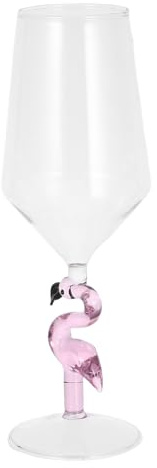 Milisten Flamingo Cup Decorative Pink Wine Glass 17.40Oz Stemmed Cocktail Glass for Home Bar Wedding Party Gift