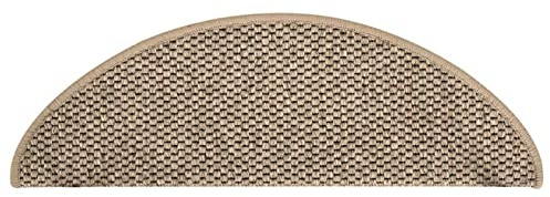 Tidyard 15 STK.Treppenmatten mit Klebebändern Selbstklebend Sisal-Optik Stufenmatten Treppenschutz Treppenteppich Treppenschoner Stufenschoner 65x25 cm Dunkelbeige