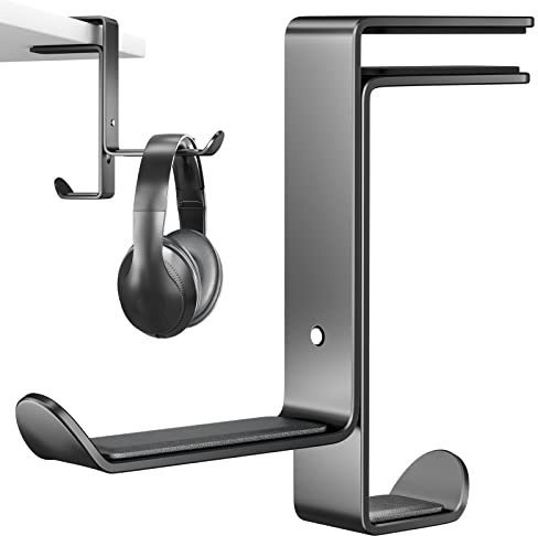 Newaner Support Casque Gamer Bureau, Porte Casque Multifonction avec Organiseur de Câbles, Support de Casque Gaming Réglable pour Tous Les Casques de Jeu Bluetooth, Casques pour Enfants, Noir