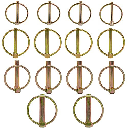 M4,5/M6/M8/M10 Coppiglie Spine Scatto Coppiglie ad Anello 14 Pezzi Perni, Spinotti Assortmento Rotondi di Fissaggio, per Rimorchi Trattori Veicoli Agricoli Resistenti in Acciaio