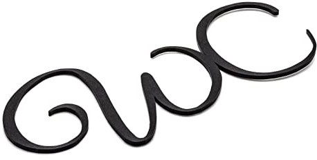 WC Türschild Klo Schild Toiletten Schriftzug Toilettenschild Selbstklebend Schwarz