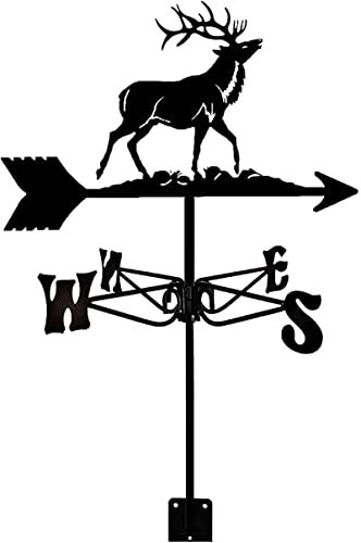 JESSAH Wetterfahne Wetterfahne Tier Hirsch Wetterfahne Edelstahl Windrichtungsanzeige Professionelle Messwerkzeuge Langlebig Retro Bauernhof Szene Garten Pfahl