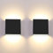 CHEVVY 2Pcs Applique Murale LED 7W Moderne Intérieur Lumière Blanche Chaude 3000K Carrée Noir pour Chambre Salon Colonnade Jardin
