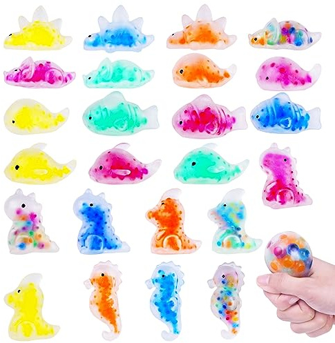 Ainiv Anti-stressminibollar för knådning, färgglad klämboll med vattenpärlor för dekompression, ADHD, fyllmedel för partypåsar, stressminskningsleksak för barn och vuxna, som present till jul och