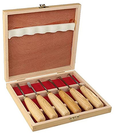 AGAATI 6Pcs Sculptural Set, Spoon V-Parting Fishtail Gouge Wood Carving Woodwork Hand s for Carving Wood Gouge Chisel