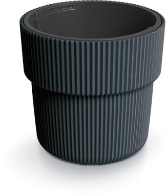 Tymar blomkruka med insats, blomkruka av plast, ytterkruka, stor blomkruka (DBMIR antracit, ø 30 cm)