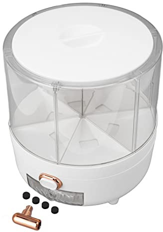 Tyenaza Rice Bucket, Rice Grain Storage Container 360 Rotating Grain Storage Food Dispenser Measuring Cylinder for Rice, Beans, Grains, Corn(small)
