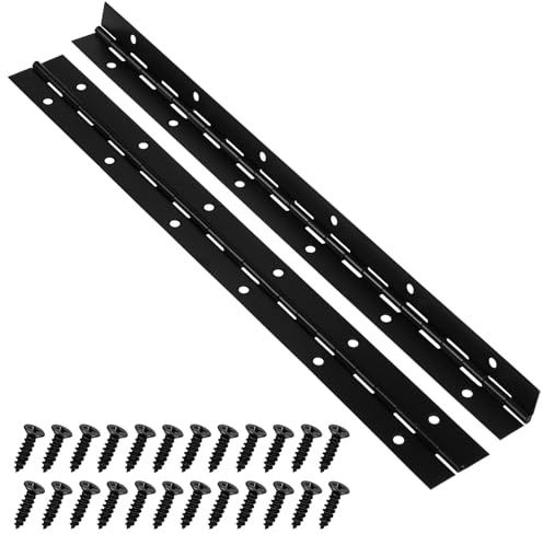 Hemobllo Lot de 2 charnières de piano de 30,5 cm avec vis en métal pour piano - Charnière longue robuste en acier inoxydable pour pianos, portes et fenêtres