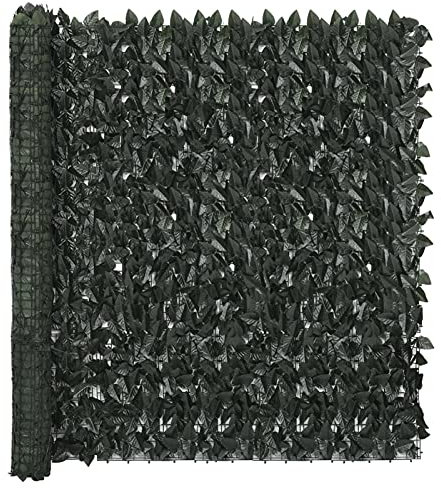 CIADAZ Balkon-Sichtschutz, Balkonsichtschutz, Windschutz Balkon, Windschutz Terrasse, Balkonverkleidung, Sichtschutz Garten, mit Dunkelgrünen Blättern 400x150 cm