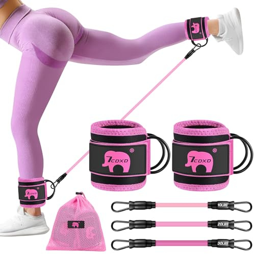 Resistance Bands Set, Ankle Weights Resistance Bands with Cuffs, Exercise Equipment for Women Legs and Glutes, Resistance Band Women, Elastic Bands Work Out Equipment for Home
