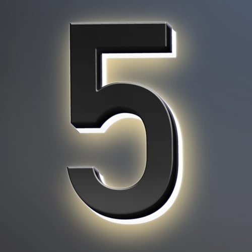 Elegantes Números de Casa Con Iluminación LED Retroiluminada 6 Pulgadas Mejoran Su Atractivo Exterior Números de Dirección Iluminados Modernos Para Letreros Dirección de Casa Metal Exterior