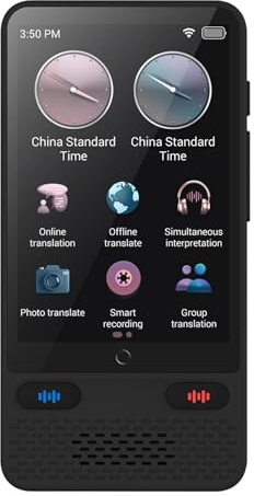 Appareil de traducteur de langue portable avec 138 langues Traduction vocale traduction hors ligne Interprétation simultanée Prise en charge de l'enregistrement vidéo vocal, traduction de texte/photo