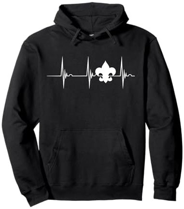 Scout Scout Giglio Camper battito cardiaco ECG Puls Campeggio Felpa con Cappuccio