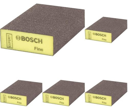Bosch Professional 1x Spugne Expert S471 Standard per Legno Tenero, Vernice su Legno, 69 x 97 x 26 mm, Grana Fine, Accessorio Levigatura Manuale (Confezione da 5)