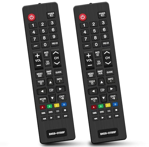 YOURKAY 2 Pezzi Telecomando Samsung Smart TV, BN59-01199F Telecomando Universale TV, per Tutti i Televisori Intelligenti Samsung LED LCD HDTV, Nero