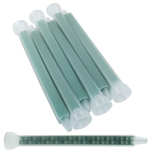 Murtenze 10PCS 6.3 Inch Epoxy Mixing Nozzle Static Mixing Nozzle Adhesive Cartridges Tip Mixer Nozzles for Adhesive Cartridges, (1:1/1:2ratio) 24 Element