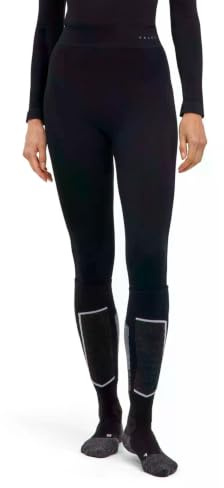 FALKE Damen Baselayer-Hose Maximum Warm Long W Ti Funktionsmaterial schnelltrocknend 1 Stück, Schwarz Black 3000, L