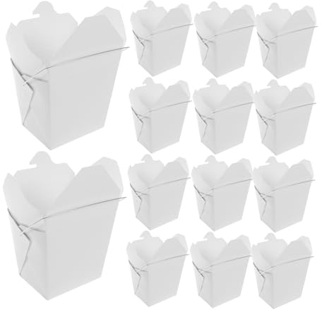 MUCKLILY Seaux À Emporter En Papier Chinois, Boîtes Alimentaires Chinoises Avec Poignée En Fil, Conteneurs D'emballage À Emporter Pour Repas Chauds Et Froids, Fournitures De Restaurant, 50