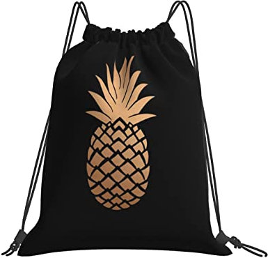 Piña Dorada Hombres Mujer Saco De Gimnasio Ajustable Gym Sack Casual Saco De Deporte Para Deportivo Viaje Escolar