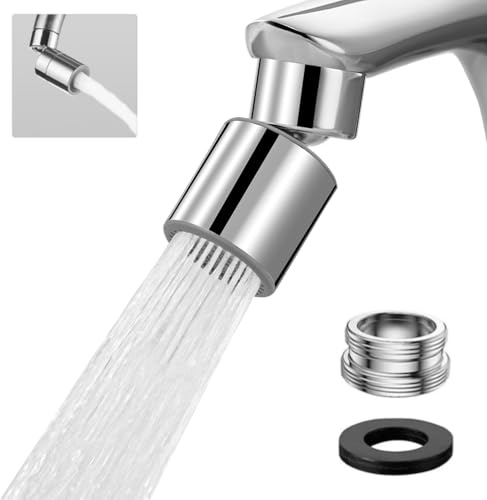 Wasserhahn Aufsatz Schwenkbar,360° Drehbarer Wasserhahn Anschluss Verlängerung M22/M24 mit 2 Sprühfunktion, Wassersparer für wasserhahn Brause Küche Bad Aufsatz