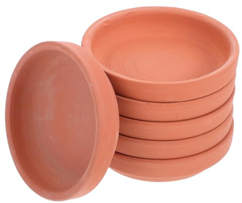 VANZACK Lot De 6 Soucoupes en Terre Cuite pour Pots De Fleur Bacs D'ÉGouttage Ronds Assiettes À Plantes pour IntéRieur Et ExtéRieur Plateau Collecteur d'eau pour Jardinage