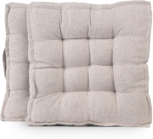 DH DREAMER HOME Pack 2 Cojines para Acolchado Cómodo de Doble Cara Super Suave Blando con Asa 40x40x5cm - Cojines para Bancos - Cojín Silla de Jardín Uso para Interior y Exterior - Beige