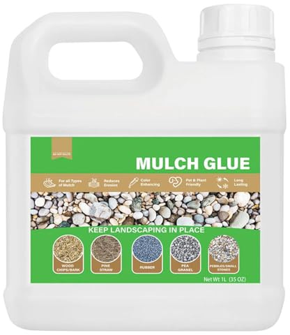 Long Lasting Epoxy Mulch Glue for Landscaping, Outdoor Landscape Lock down Rock Glue, Fast-Drying Gravel Binder for Rocks & Small Pebbles, For Outdoor Landscape Walkways, Yards, Patios(1000ml)
