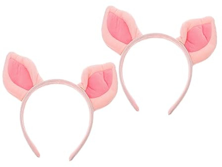 Homoyoyo 2 Stück Cosplay Schweineohren Stirnband aus Stoff Pink Sicherer Sitz Party Haarreif für Damen Kostüm Accessoire