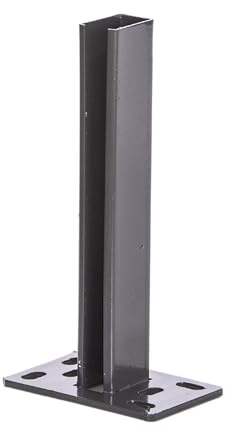 Dübelplatte Pfostenschuh Premium Standfußplatte Fußplatte für Zaunpfosten - L-Steine Betonsockel - 60x40mm Pfostenträger Aufschraubhülse (Anthrazit, 300mm)