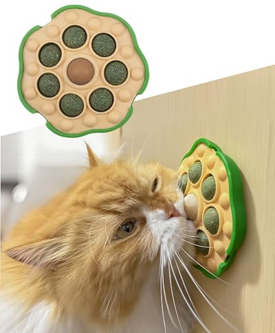 BESNEW Catnip Toys,Lotus Pod Catnip Balls,Extra Cat Energy Ball,Teeth Cleaning Dental Wall Treats,Edible Cat Candy for All Breeds