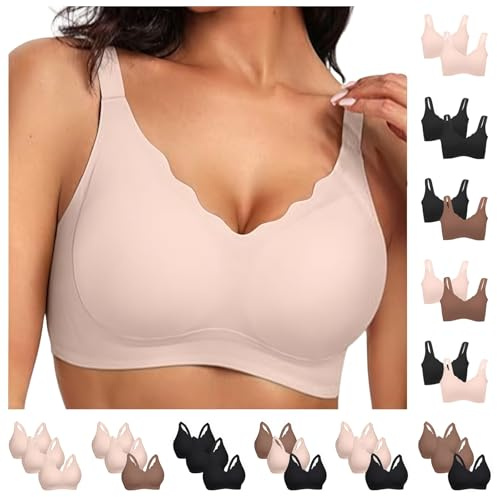 Generico Reggiseno Cotone, Confezione Da 2/3 Pezzi Bralette Imbottita Da Donna Per Un Sostegno Naturale, Comfort Top Invisibile Per Tutti