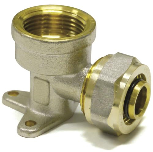 Pipetec Schraubfitting Wandwinkel 16 x 2mm - 3/4 Zoll | für Mehrschichtverbundrohr und Aluminiumverbundrohr, DVGW Zertifiziert