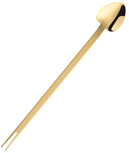 Mipcase Forchetta e Cucchiaio in Acciaio Inox a Forma di Cuore, Cucchiaio Mescolatore per Yogurt e Dessert, Posate Multiuso Manico Ergonomico per Ristoranti, Caffetterie e Uso Domestico