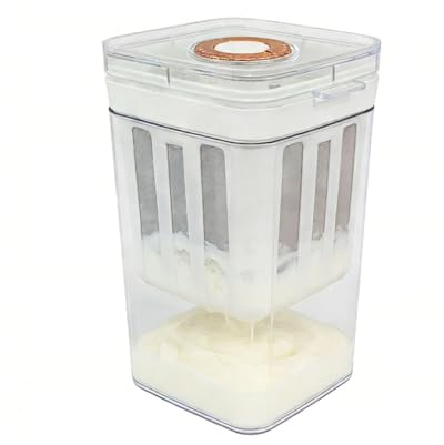 BAOFUYA Filtro para Yogurtera, Malla Ultrafina, 1100 Ml, Gran Capacidad, Tapa con Registro de Tiempo, Colador para Yogur, Herramienta para Separar el Suero para Yogur casero. (WHITE)
