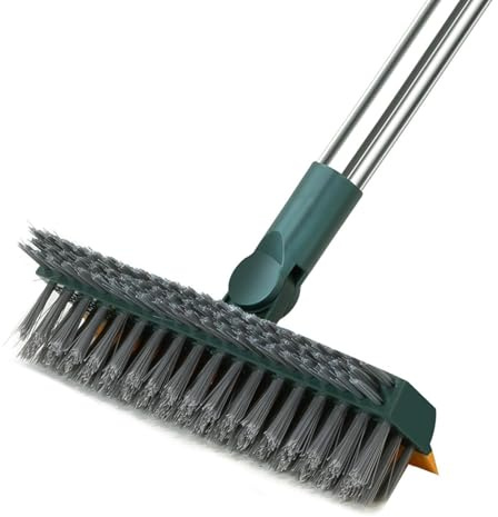 Cepillo para fregar suelos con rascador, cabezal giratorio y limpiador antideslizante, para el hogar, cocina, salón, dormitorio, exterior, terraza, pared, esquinas