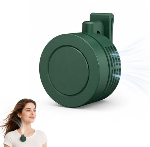 LAKPYN Ventilatore Portatile con Clip 1000mAh, Flusso d'Aria Regolabile 360°, Mini Ventilatore USB Ricaricabile Mani Libere per Viaggio, Ufficio, Trucco, Outdoor e Estate, Mini Ventola Clip