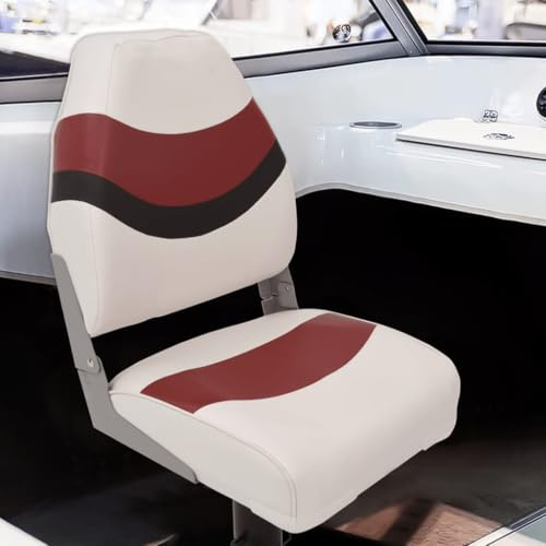 Ziaphsol 4-delat båtsäte set hopfällbar med högt ryggstöd, vattentät PVC PU aluminium, 44 x 38 x 55 cm för segelbåt Jolle Cruiser