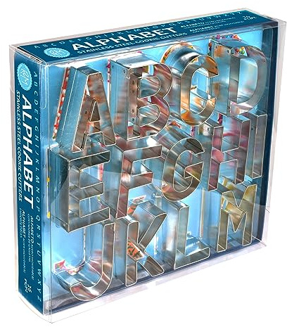 R&M International Deluxe 2.5 Alphabet Cookie Cutters, 26-Piece Set