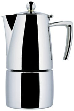 Ilsa Slancio Espressokocher, 10 Tassen, poliert