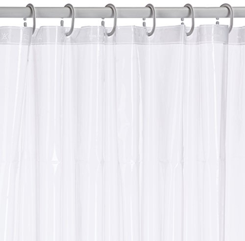 RIDDER Duschvorhang Folie ca. 120x200 cm, Brillant, inkl. Ringe | 100% Wasserdicht | Transparent