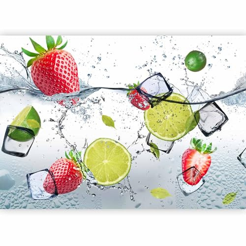 murando - Fototapete Vlies rot Wasser Eis, 400x280 cm, Schlafzimmer, modern | Full HD Druck, 3D-Effekt, lichtbeständige Farben, ideal fürs Wohn- oder Schlafzimmer, schnelle Montage, lichtbeständig, edel